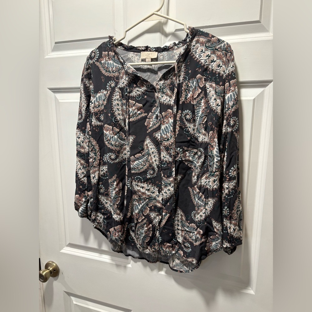 Loft Paisley Long Sleeve Blouse​​​​​ - Picture 3 of 5